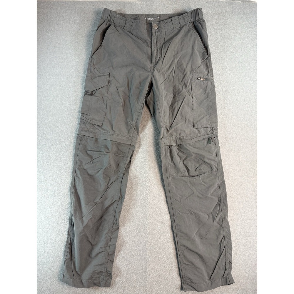 Columbia Mens 30x32 Gray Omni-Shade Convertible Cargo Hiking Pants XM8024